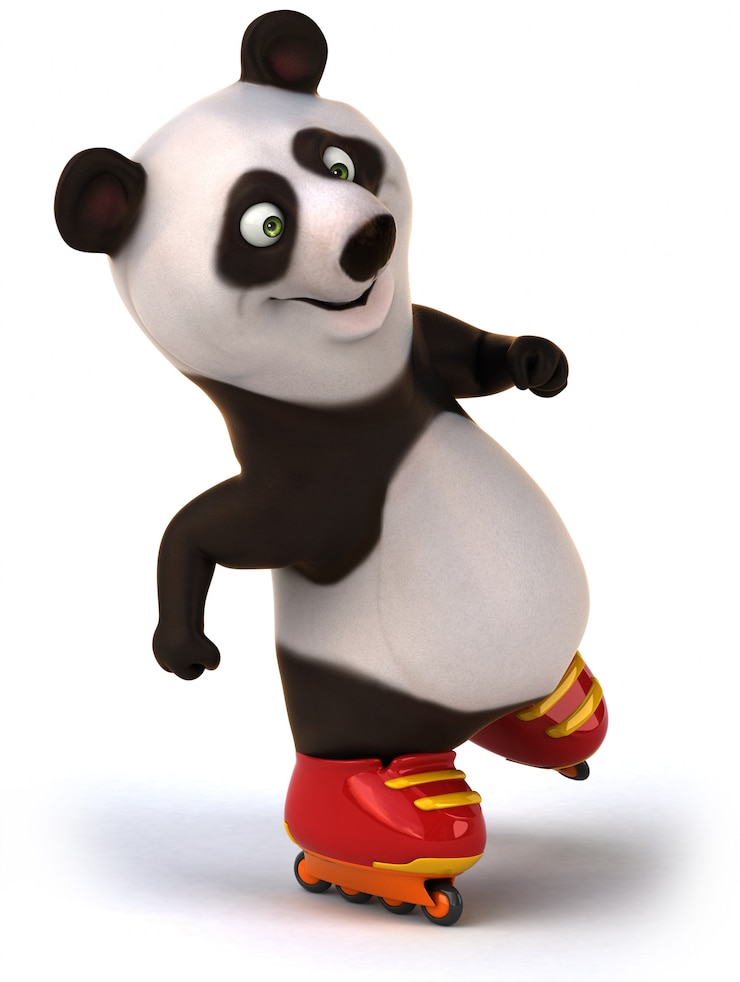 Foto representación 3d del lindo oso panda