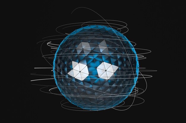 Representación 3d de líneas globales y formas triangulares.