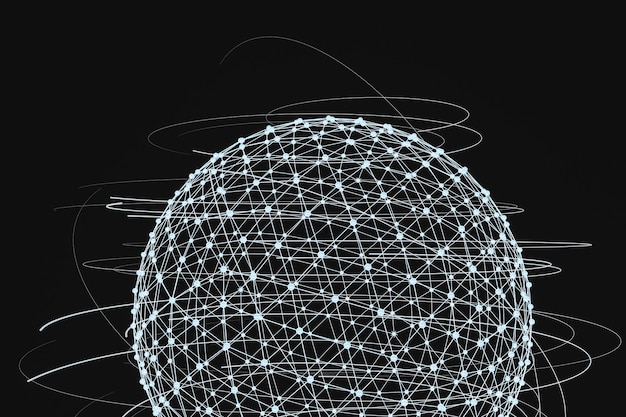 Representación 3d de líneas globales y formas triangulares.
