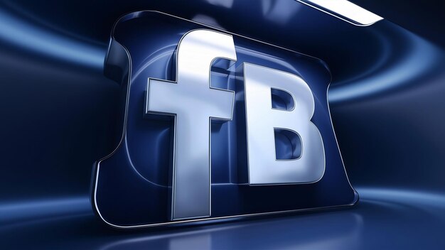 Representación 3d del logo de facebook