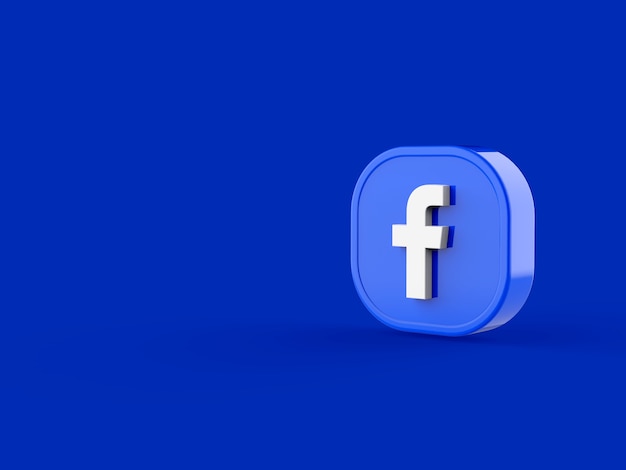 Representación 3d del logo de facebook