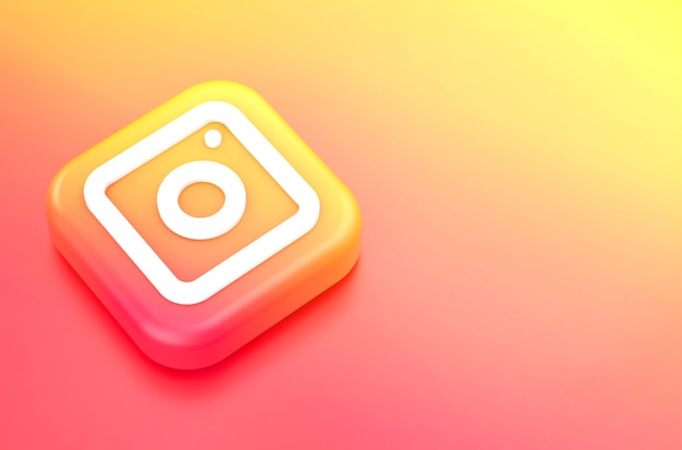 Representación 3D del logo de Instagram