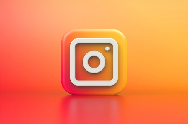 Representación 3D del logo de Instagram