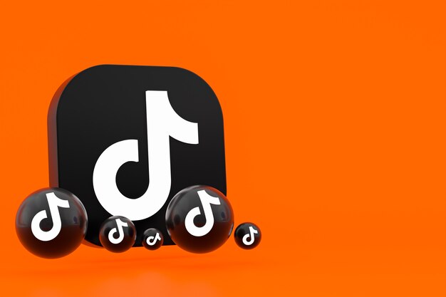 Representación 3d del logotipo de la aplicación Tiktok