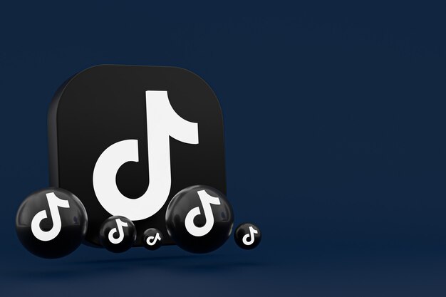 Representación 3d del logotipo de la aplicación Tiktok