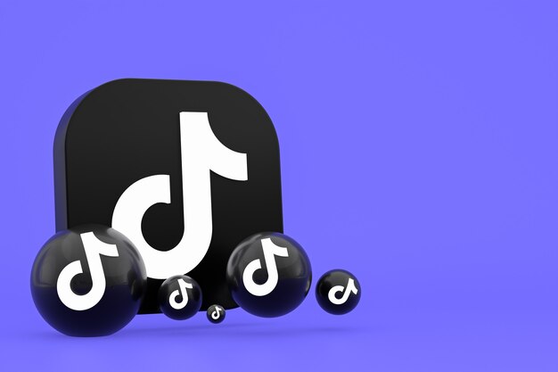 Representación 3d del logotipo de la aplicación Tiktok