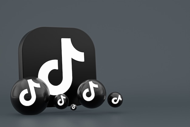 Representación 3d del logotipo de la aplicación Tiktok