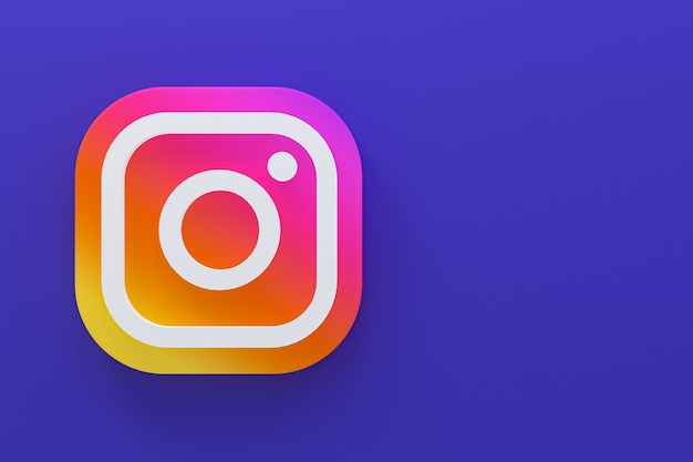Representación 3d del logotipo mínimo de instagram