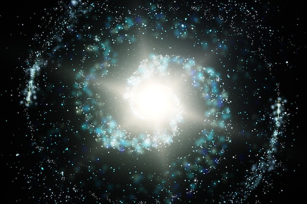 Representación 3D de la magnífica nebulosa espiral El fondo del universo