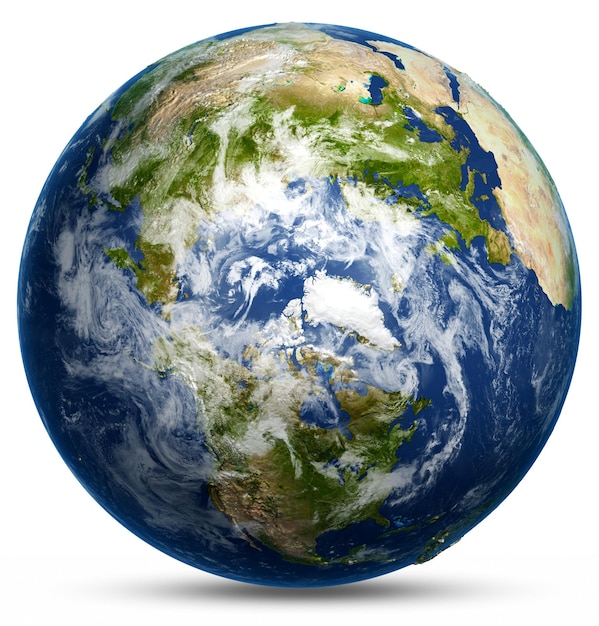 Representación 3d del mapa del globo terráqueo