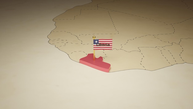 Representación 3D del mapa de Liberia para celebrar el Día de la Independencia
