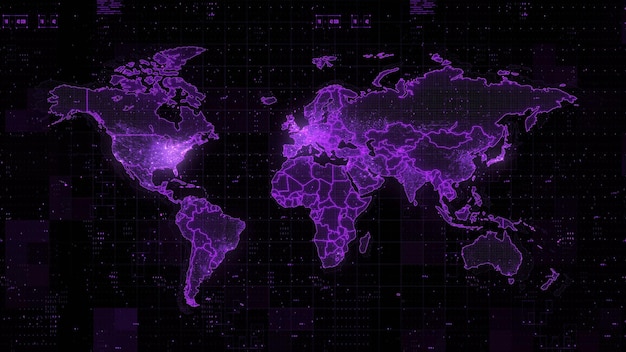Representación 3d del mapa mundial digital