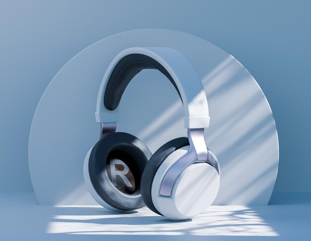Representación 3d de maqueta de auriculares