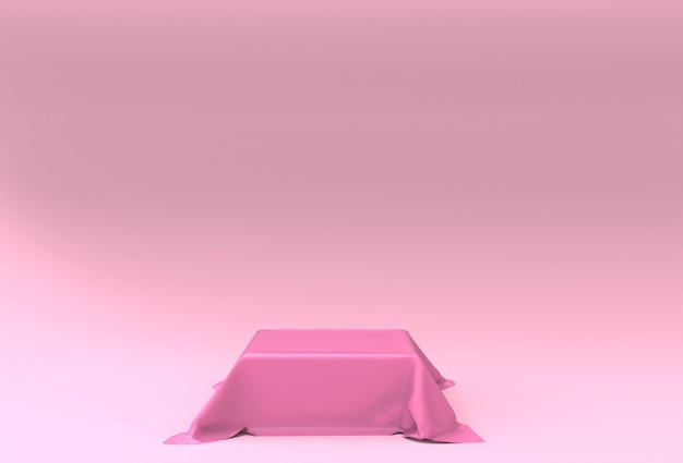 Representación 3D maqueta de escenario vacío en rosa