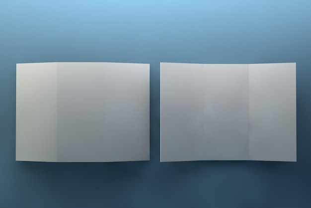 Foto representación 3d de la maqueta tripla en el fondo blanco