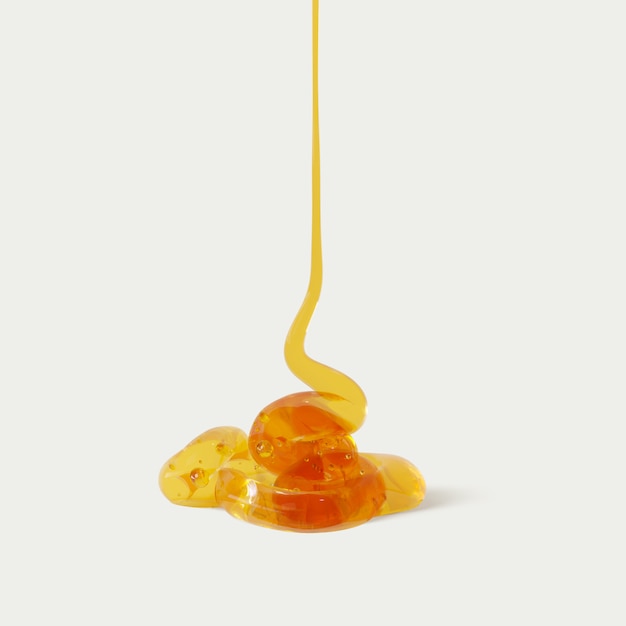 Representación 3D de miel goteando