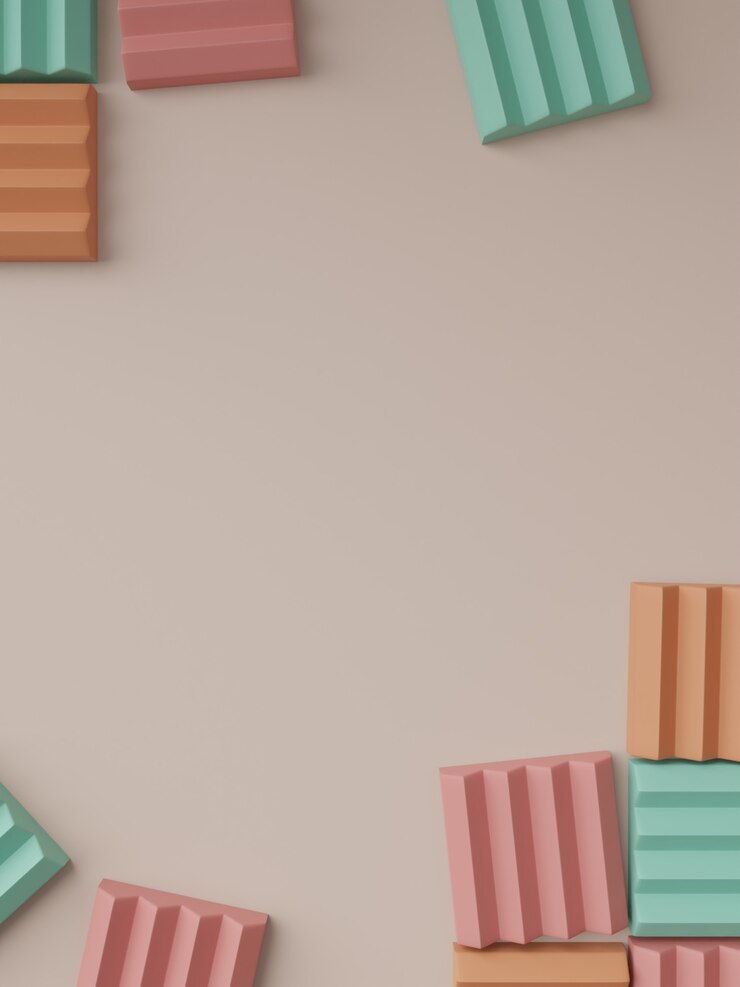 Representación 3D Minimal Geometric Puzzle o Jigsaw Blocks Fondo de visualización del producto para la belleza