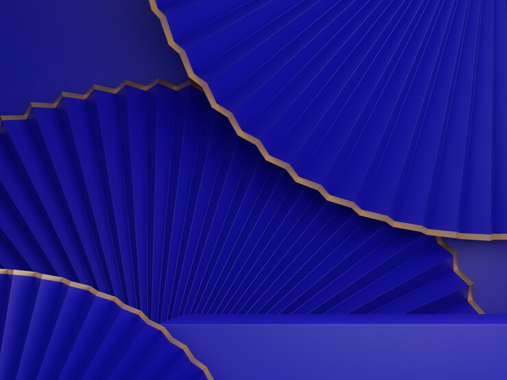 Representación 3D Mínimo estilo chino coreano o japonés Ventilador de papel Tiro de estudio Exhibición del producto