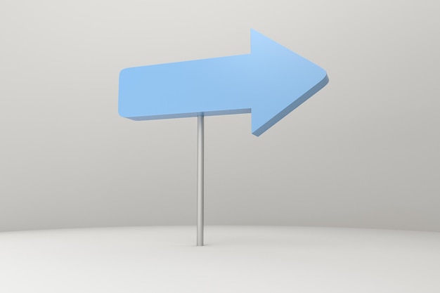 Representación 3d modelo 3d de flecha el concepto de desarrollo y dirección