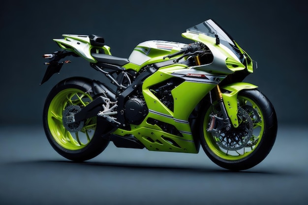 Representación 3D de una motocicleta de concepto genérico sin marca