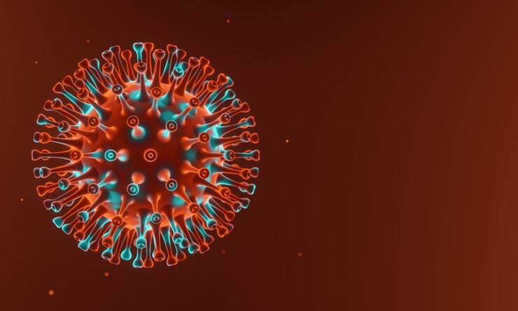 Foto representación 3d mutación microscópica del virus pandémico covid19
