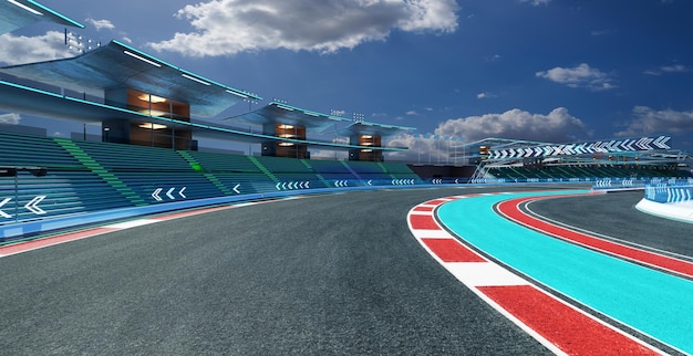 La representación 3d no existe Circuito de hipódromo futurista