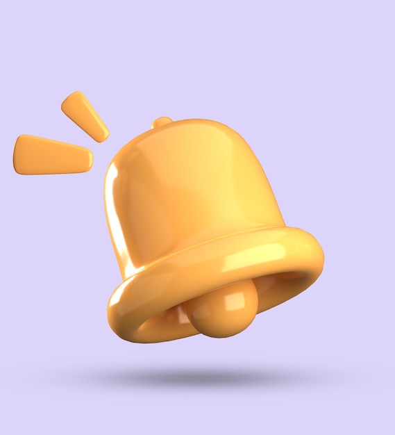 Representación en 3D de la notificación de la campana Conjunto de iconos pastel en 3D