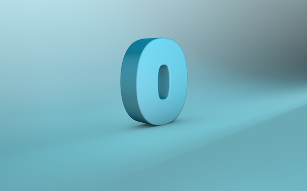 Representación 3D de número 0 Letras 3D número cero