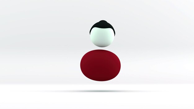 Representación 3D de un objeto de dibujos animados con un fondo blanco.