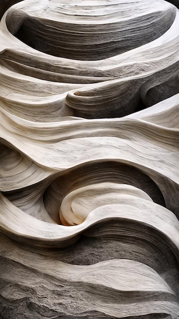 Representación 3d de ondas blancas abstractas Ilustración 3D de diseño minimalista moderno