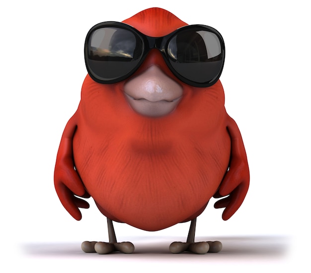 Representación 3D de pájaro rojo