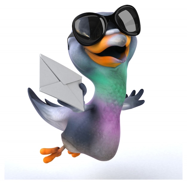 Representación 3D de paloma divertida