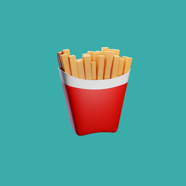 Representación 3d de un paquete de papas fritas