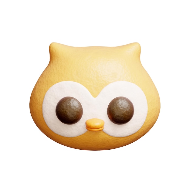 Representación 3D del personaje animal de dibujos animados de búho lindo 3D