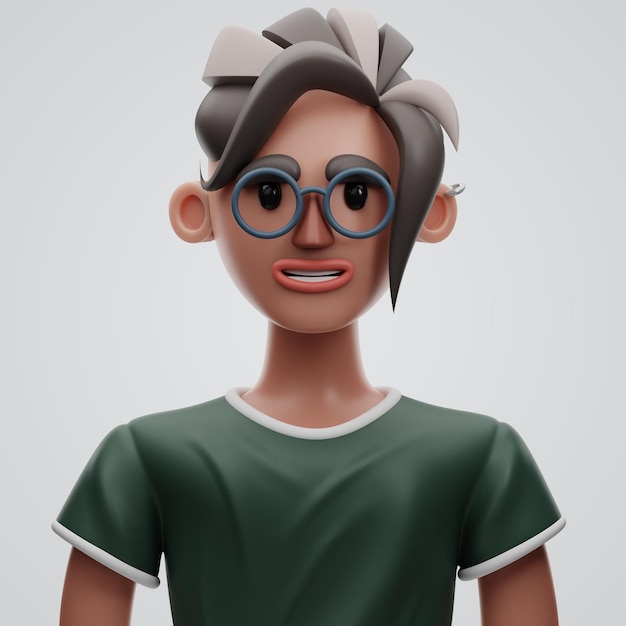 Representación 3d del personaje femenino sobre fondo aislado