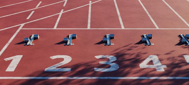 representación 3d de la pista de atletismo