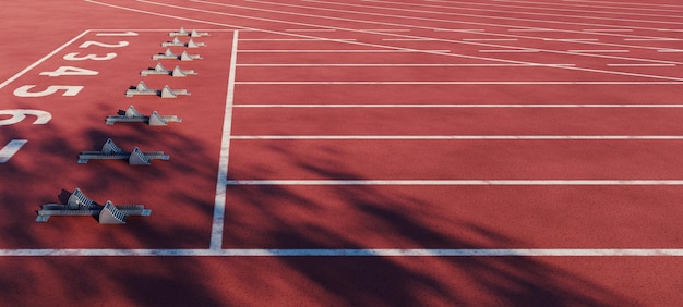 representación 3d de la pista de atletismo