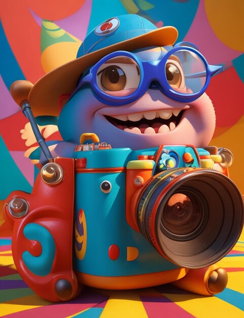 Foto una representación en 3d de pixar del día mundial de la fotografía