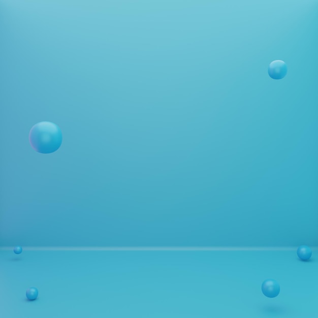 Representación 3D del podio en bolas azules y pequeñas