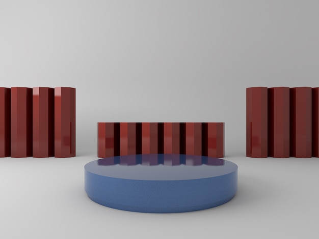 Representación 3D del podio circular para mostrar el producto y el espacio para el texto.