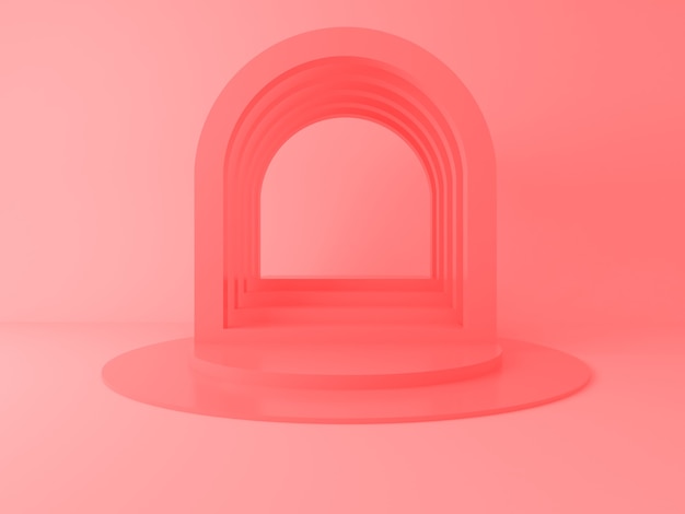 Representación 3D del podio circular para mostrar el producto y el espacio para el texto.