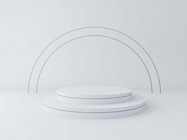 Representación 3D del podio circular para mostrar el producto.