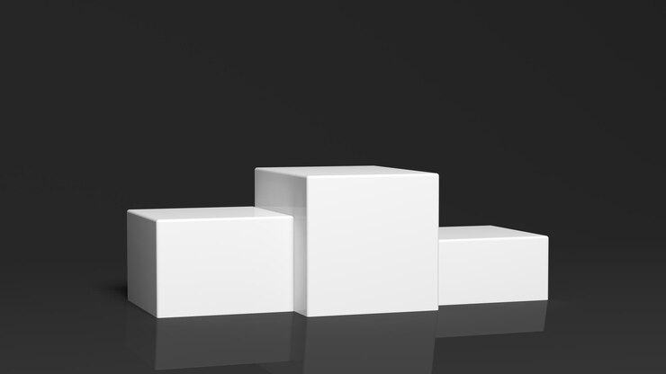 Foto representación 3d del podio de los ganadores