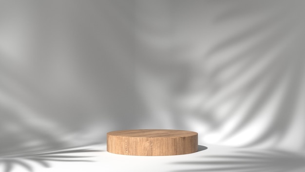 Representación 3D de un podio de madera