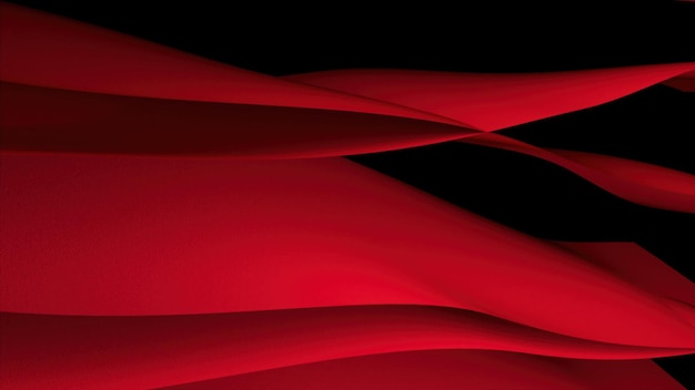 Representación 3D rayas de colores sobre fondo oscuro ondeando y balanceándose Seda de onda generada por computadora o energía