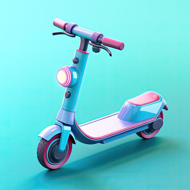 Representación 3D de un scooter eléctrico aislado