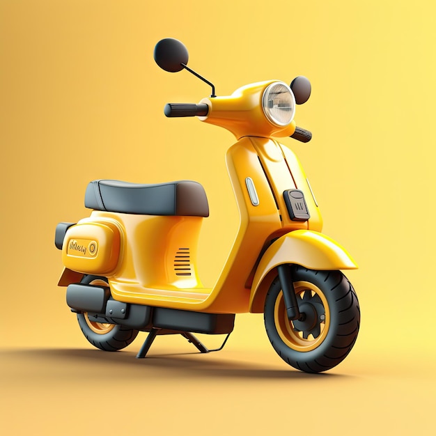 Representación 3D de un scooter eléctrico aislado