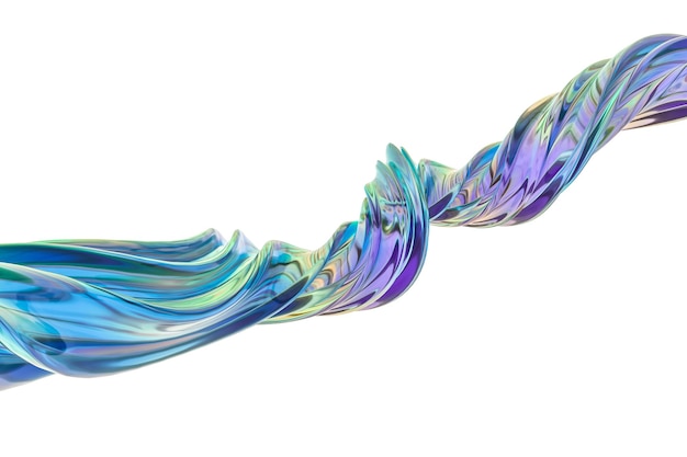 Representación 3D seda transparente colorida