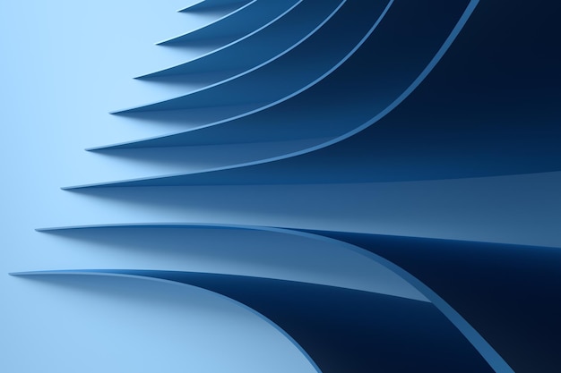 Representación 3d superficie metálica azul y fondo de diseño gráfico