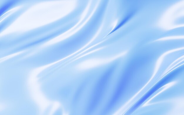 Representación 3d de tela que fluye abstracto azul